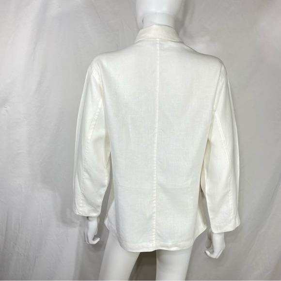 Gap 4-Pocket Front Off-White Linen Shirt Jacket - Picture 4 of 8
